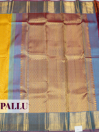 Yellow Kanchipuram Saree with Paisley and Floral Gold Zari Border