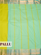 Lime Green Bangalore Semi Silk Saree with Jacquard Floral Zari Border
