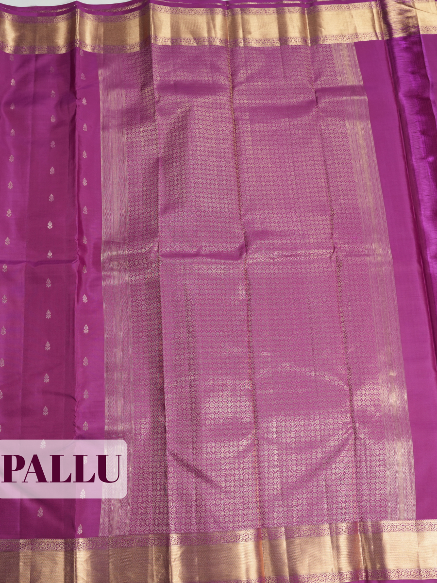 Purple Pure Kanchipuram Saree with Solid Band Border