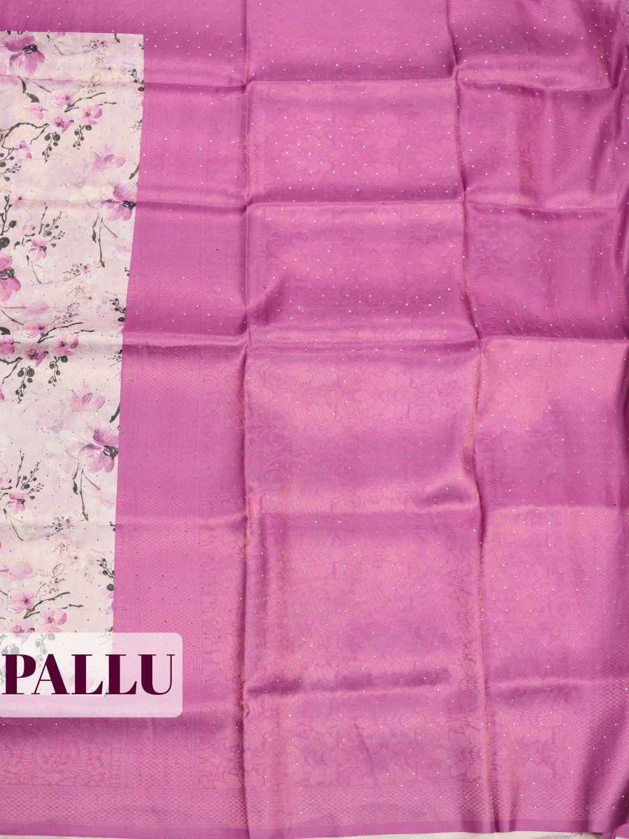 Peach Bangalore Sof Silk Saree with Self-Jacquard Border