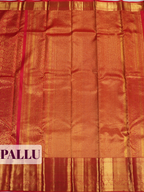 Red Kanchipuram Saree with Paisley and Floral Vine Zari Border