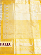 Champagne Gold Pure Kanjivaram Tissue Silk Saree with An elephant-and-floral brocade border