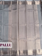 Grey Arni Silk Saree with Rich Ornamental Zari Border