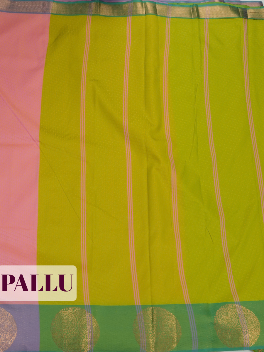 Coral Pink Bangalore Silk Saree