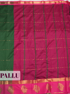 Green Bangalore Semi Silk Saree with Paisley Motif Zari Border