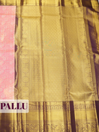 Light Pink Kanchipuram Tissue silk Saree with Floral Paisley Zari Border