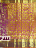 Yellow Tissue Brocade Semi Silk Saree