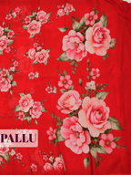 Red Pure Chiffon Saree with Borderless Design