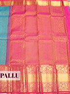 Blue Kanchivaram Saree with Classic Bird Motif Border