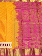 Yellow Semi Silk Saree with Paisley Zari Border