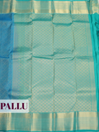 Blue Kanchivaram Saree with Geometric Diamond Zari Border