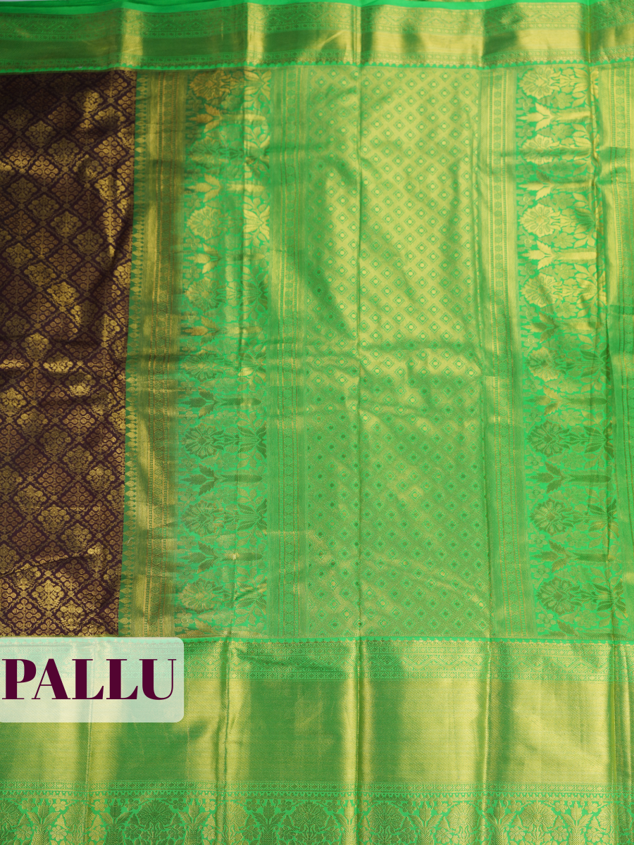 Blue Tissue Brocade Semi Silk Saree