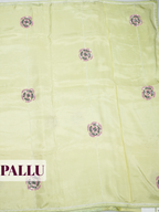 Lime Pure Silk Fancy Saree with Beaded Pearl & Sequin Trim