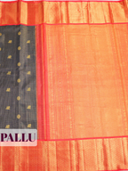 Navy Blue Pure Kanjivaram Silk Saree with A rich honeycomb brocade border