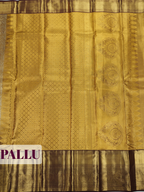 Gold Pure Tissue Silk Saree with Diamond Woven Body and Ornate Zari Pallu