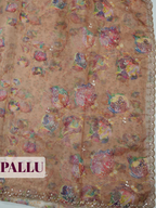Cream Organza Saree with Cutwork Metallic Border