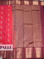Red Pure Kanchipuram Saree with Floral Paisley Diamond Lattice Zari Border
