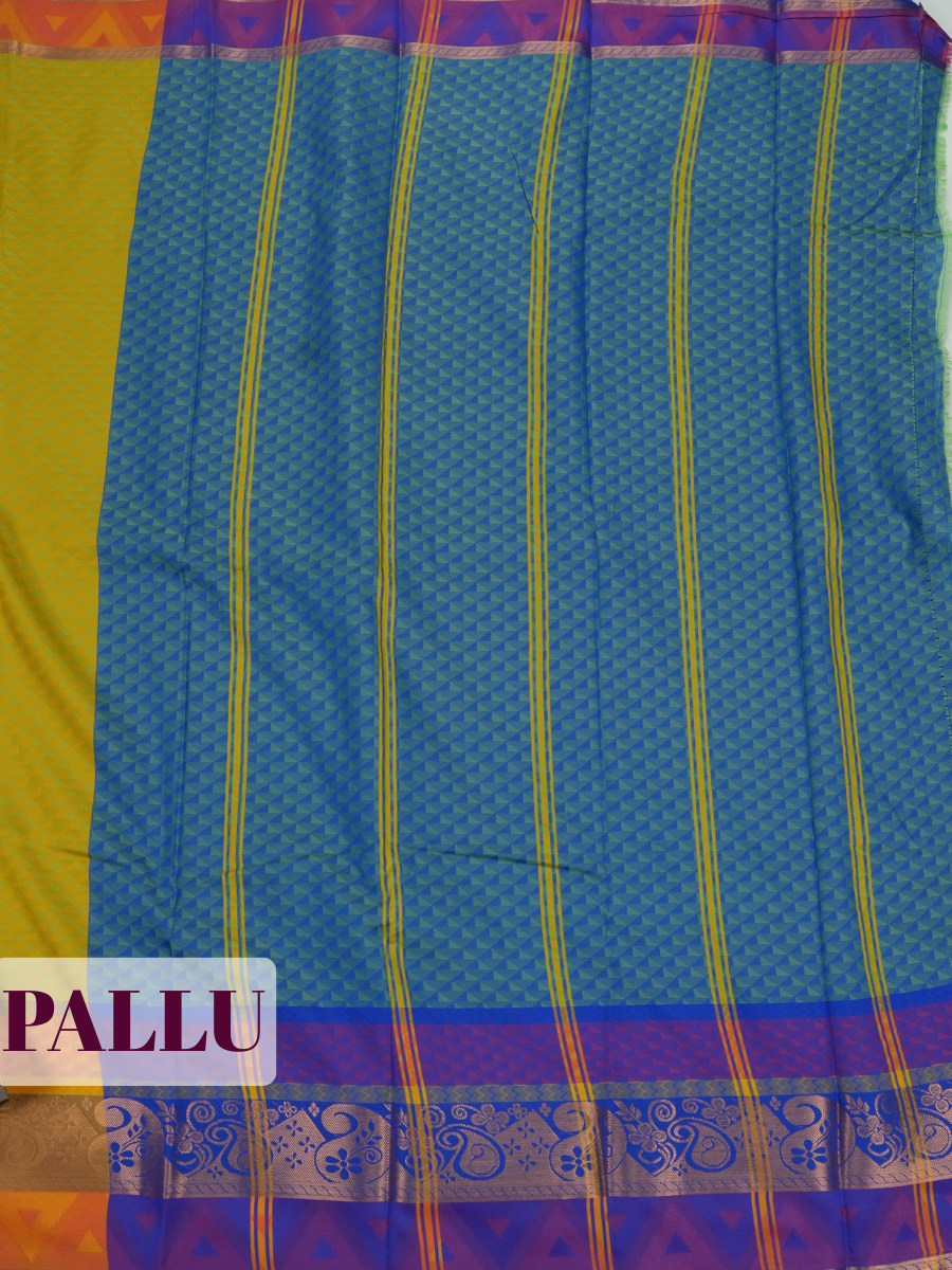 Mustard Yellow Silk Saree with Fine Woven Pattern and Zari Border