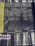 Parrot Green Kanchipuram Saree with Floral Paisley Geometric Border