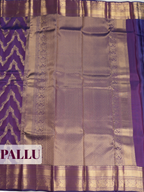 Purple Pure Kanchipuram Saree with Traditional Design Border