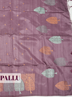 Plum Semi Tussar Saree with Embroidered Tree Motif & Temple