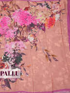 Light Pink Pure Chiffon Saree with Borderless Design