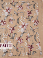 Cream Pure Chiffon Saree with Borderless Design