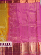 Yellow Tissue Brocade Semi Silk Saree