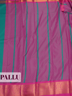 Sea Blue Silk Saree with Gold Zari Paisley Border