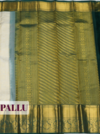 White Pure Kanchivaram Bridal Silk Saree with Gold Zari Brocade