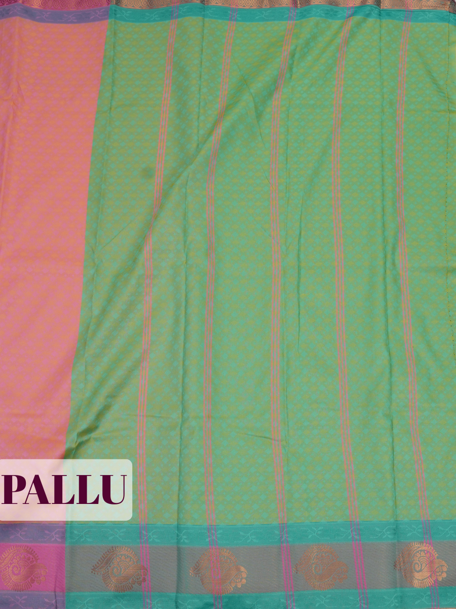 Orange Silk Saree with Woven Diamond Motifs and Paisley Zari Border