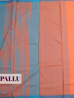 Orange Pure Cotton Saree with A minimalist tonal-tint border
