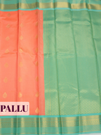 Coral Pink Bangalore Semi Silk Saree with Geometric Panel Border