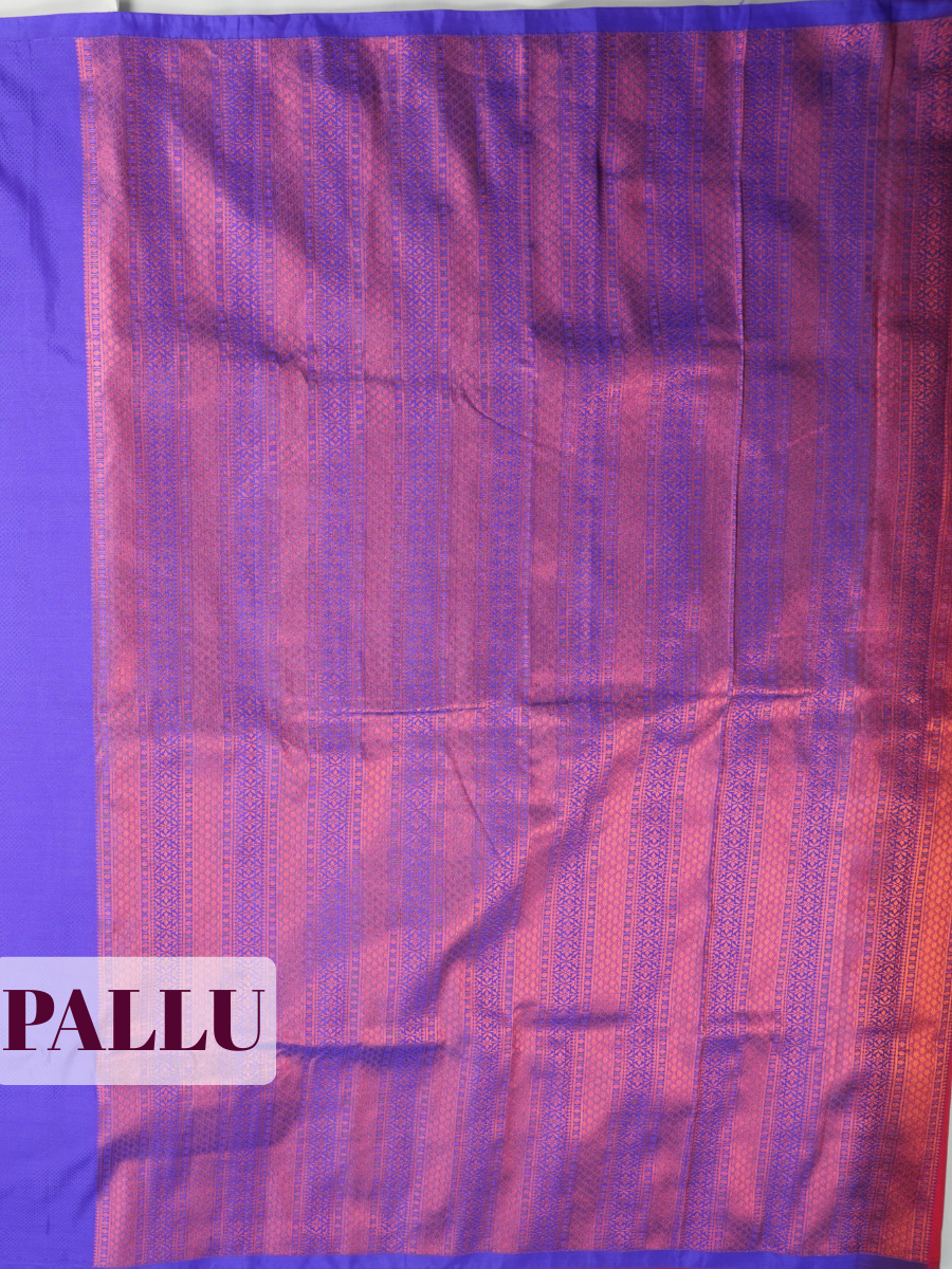 Red Semi Silk Saree with Narrow Contrast Woven Border