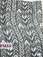 Black Satin Fancy Saree with Abstract Zebra and Wave Stripe Print