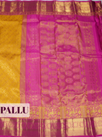 Yellow Kanchipuram Saree with Peacock and Temple-Arch Zari Border