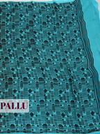 Blue Pure Chiffon Saree with Borderless Design